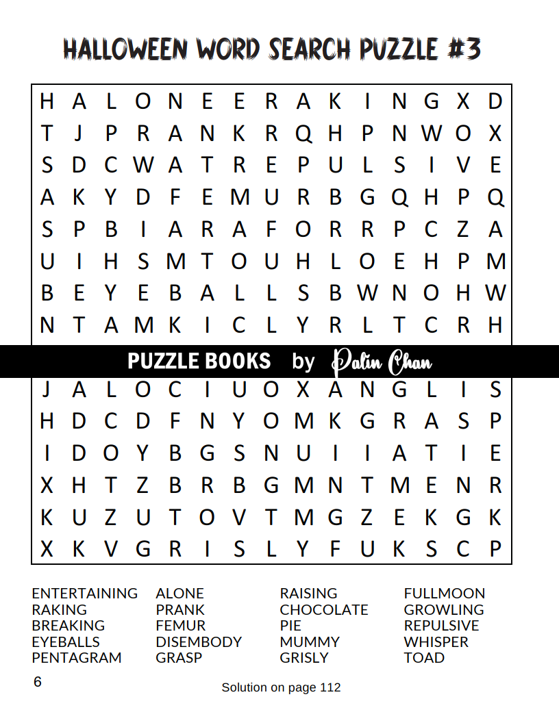 Halloween Word Search Puzzle Book CHILL COLORS PUBLISHING Halloween Word Search Puzzle Book CHILL COLORS PUBLISHING