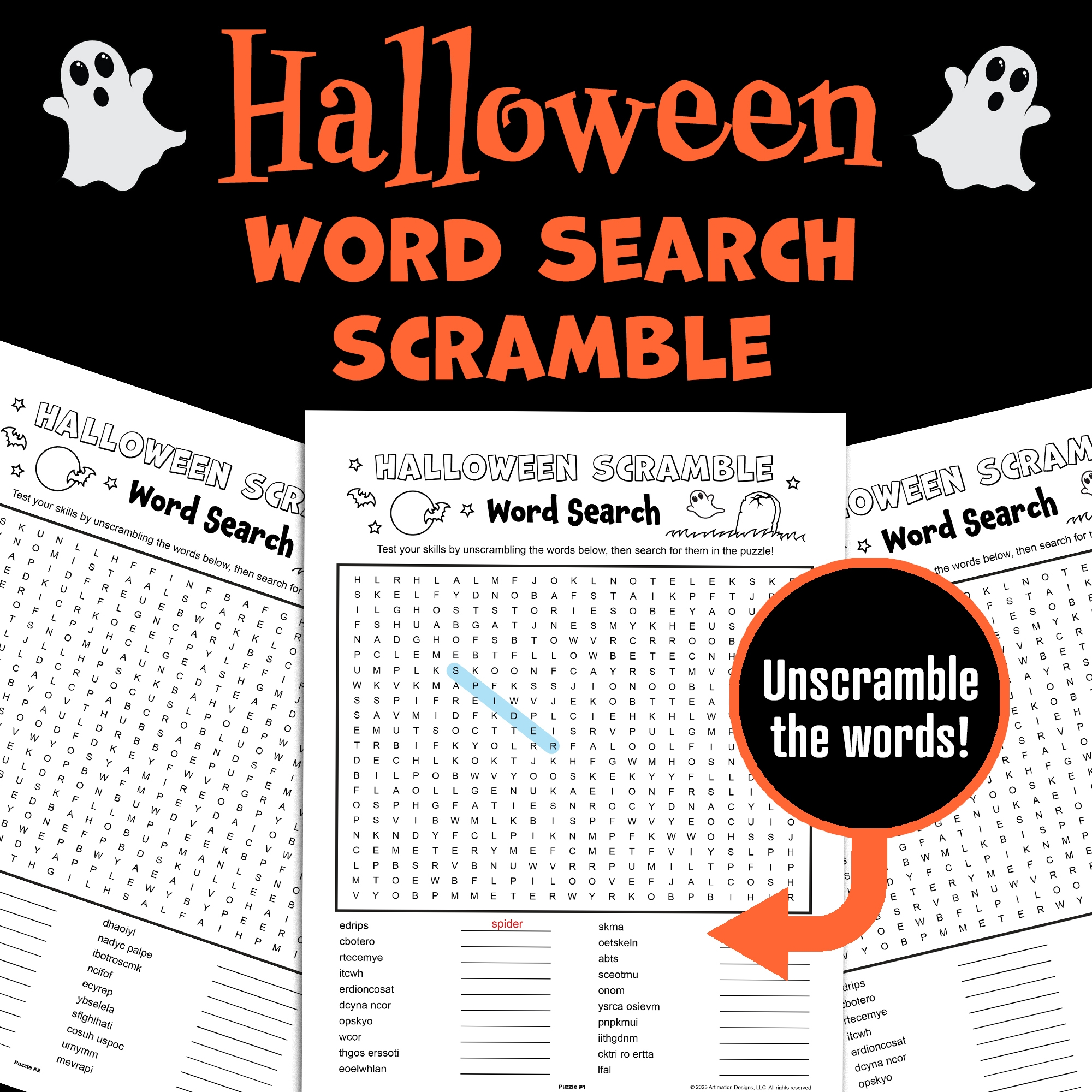 Halloween Word Search Scramble October Word Search Puzzle Hard Word Search Made By Teachers