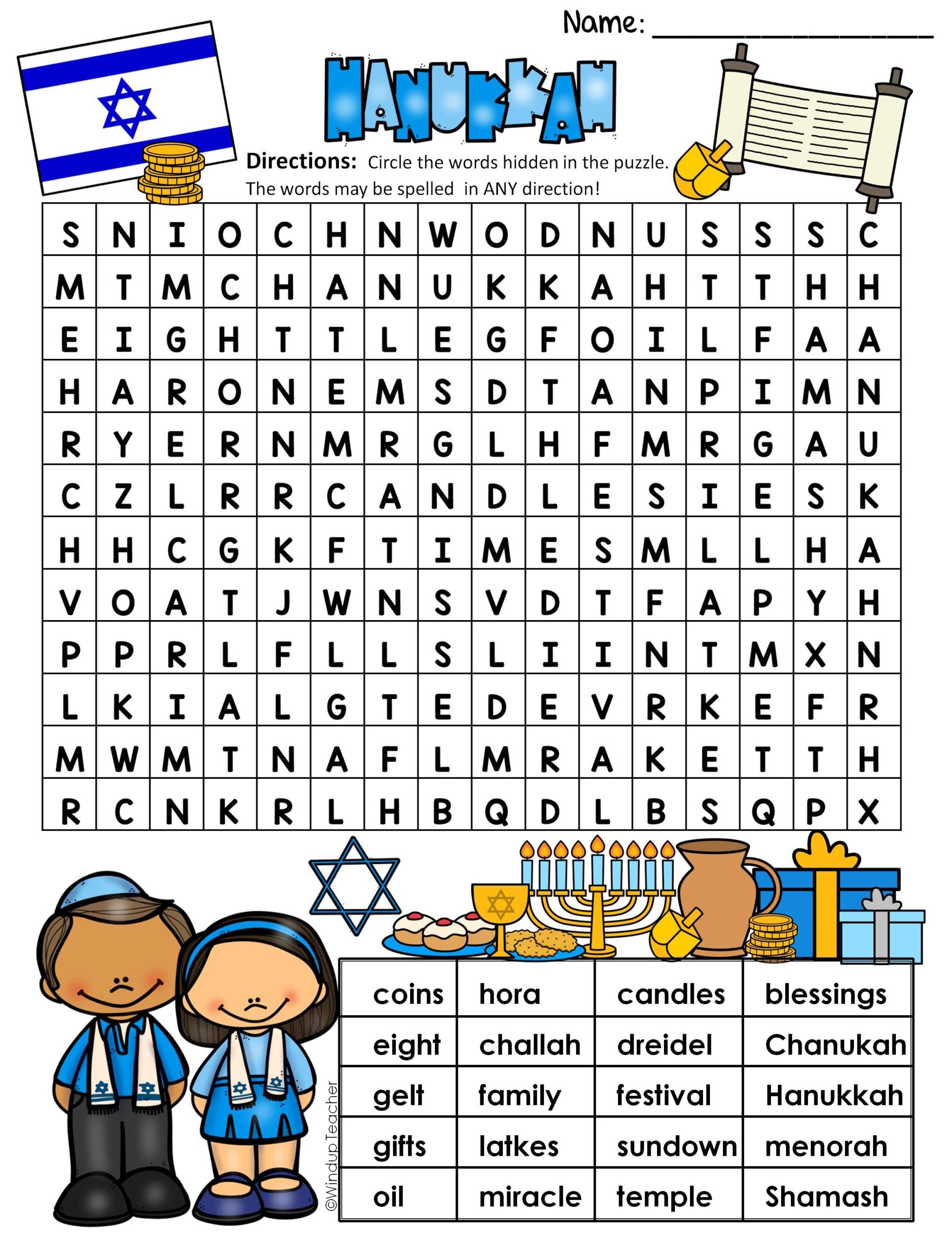 Hanukkah Word Search HARD Puzzle Ready To Go Made By Teachers