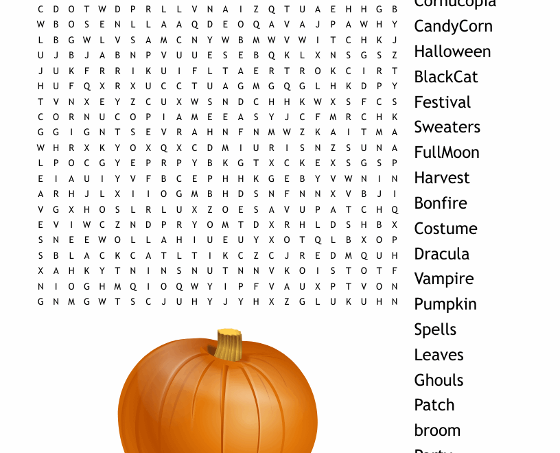 Happy Autumn Word Search WordMint