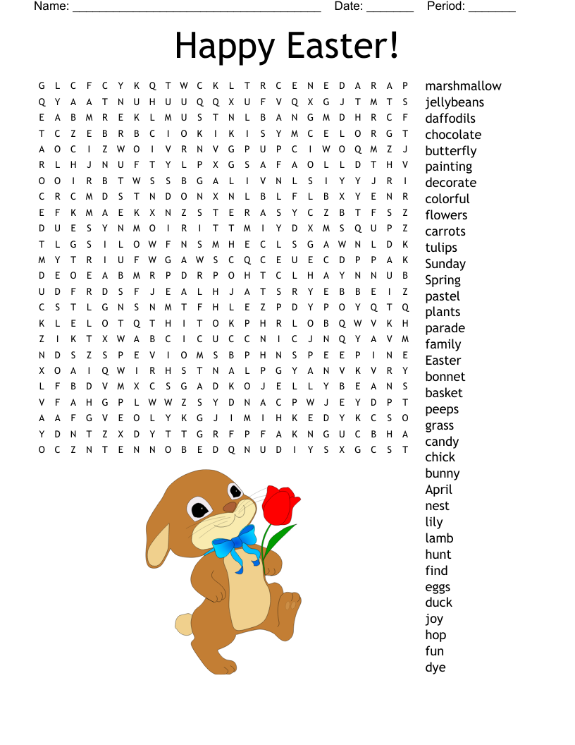 Happy Easter Word Search WordMint