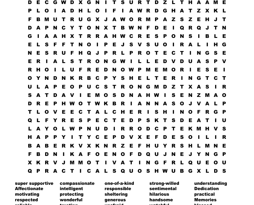 Happy Fathers Day Word Search WordMint