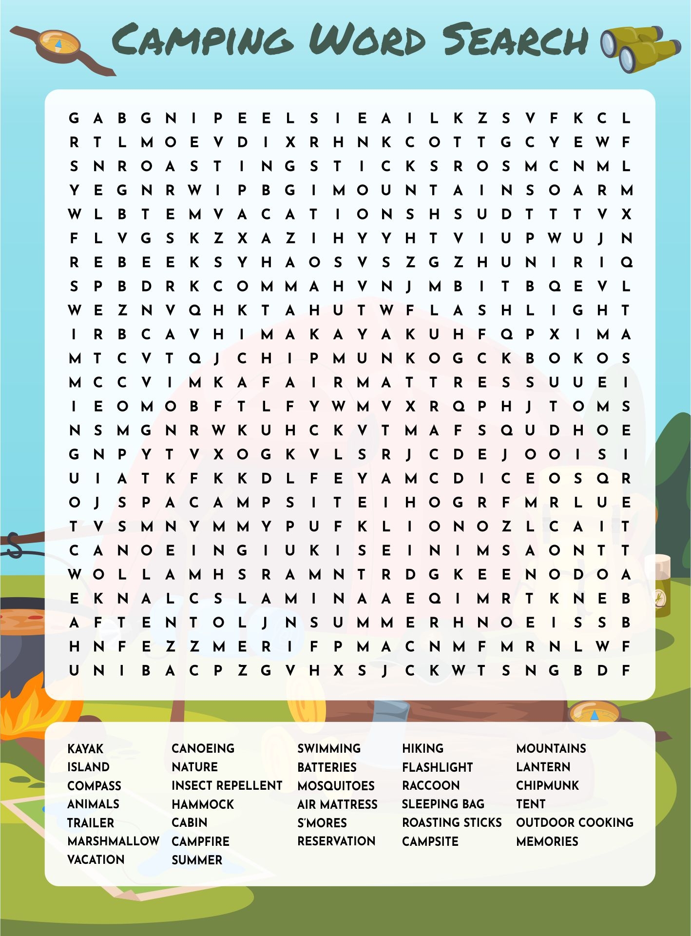 Free Word Searches For Adults Printable