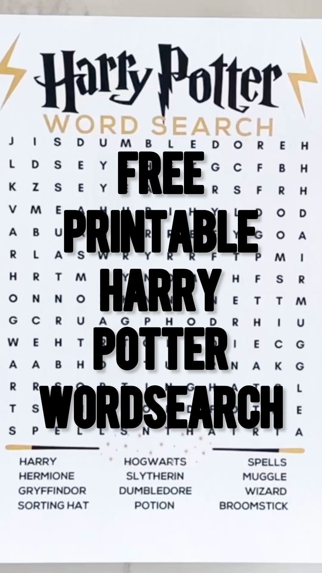 Free Printable Harry Potter Word Search Mega