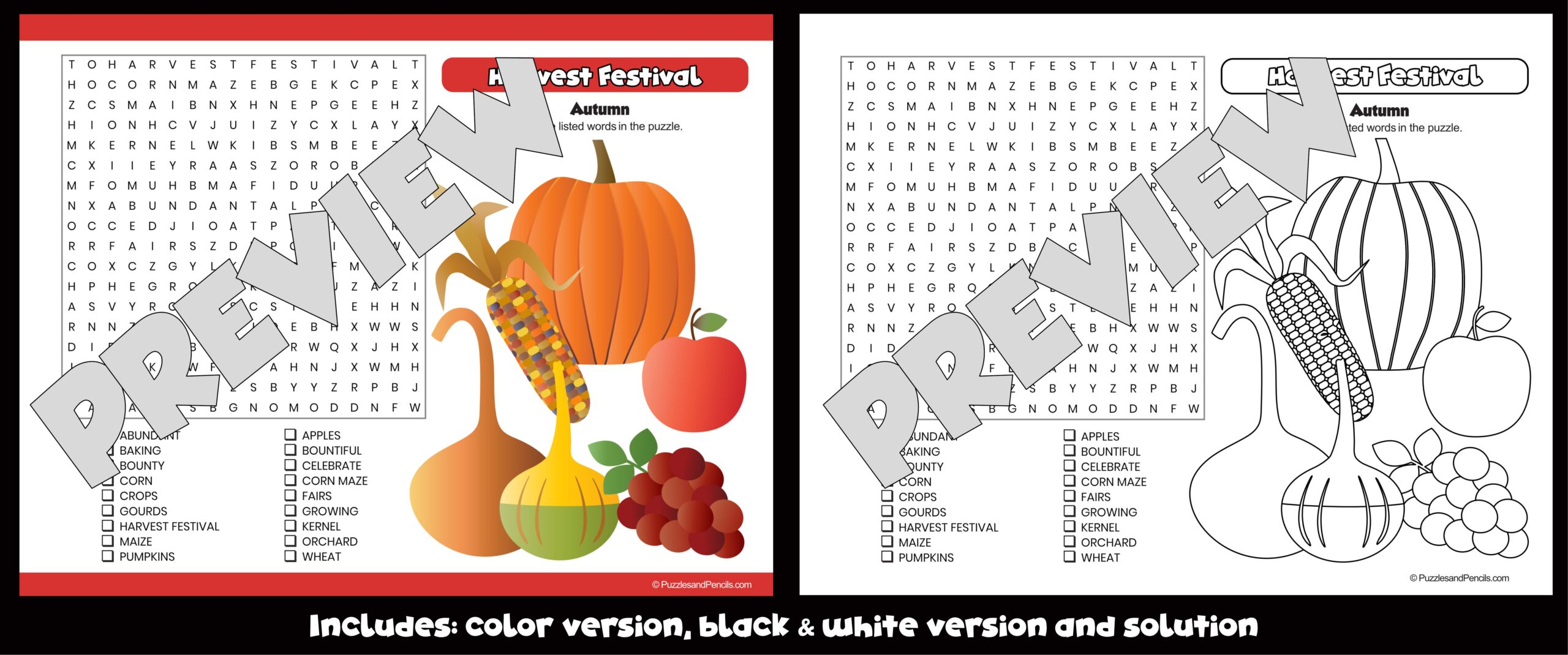 Harvest Festival Word Search Puzzle And Colouring Autumn Wordsearch Teaching Resources