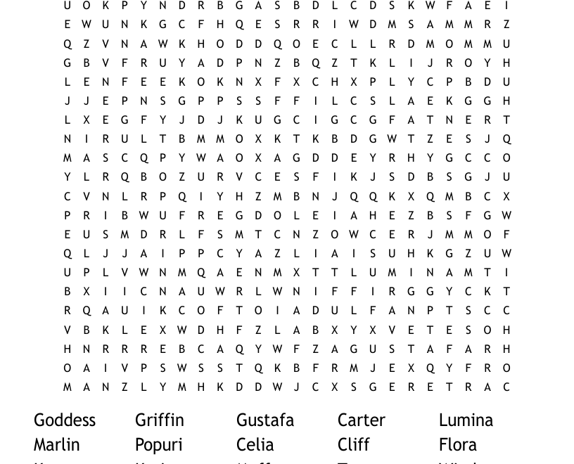 Harvest Moon Cute Word Search WordMint