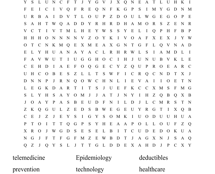 Health Science Principles Health Care Systems Word Search WordMint
