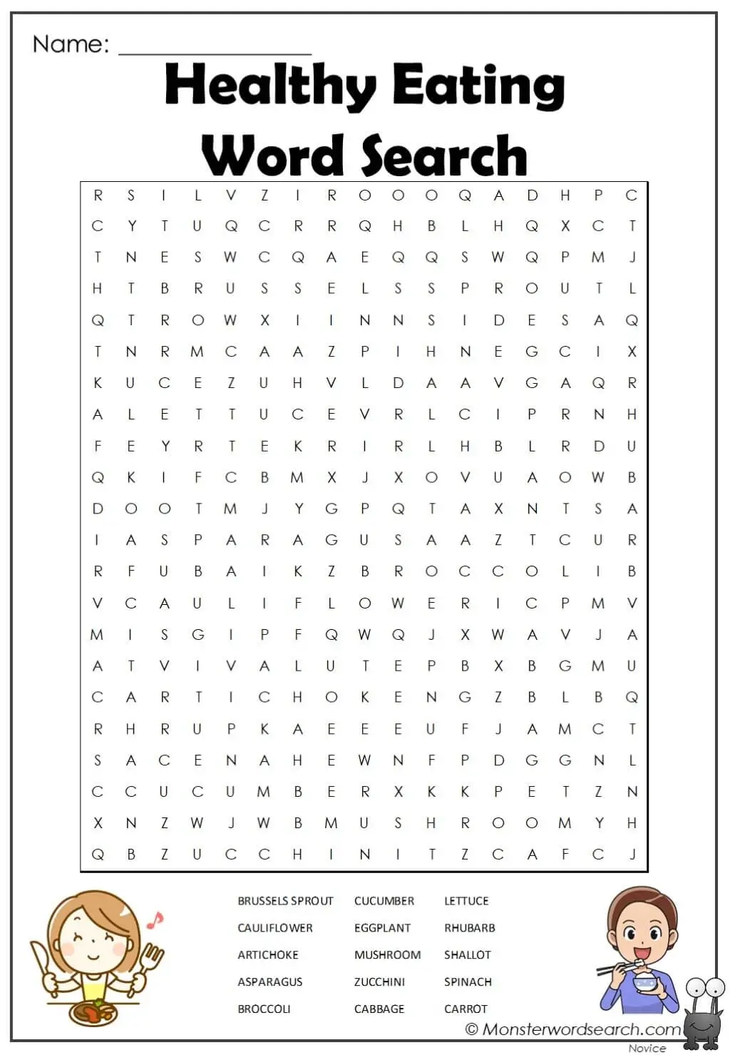 Healthy Living Word Search Printable