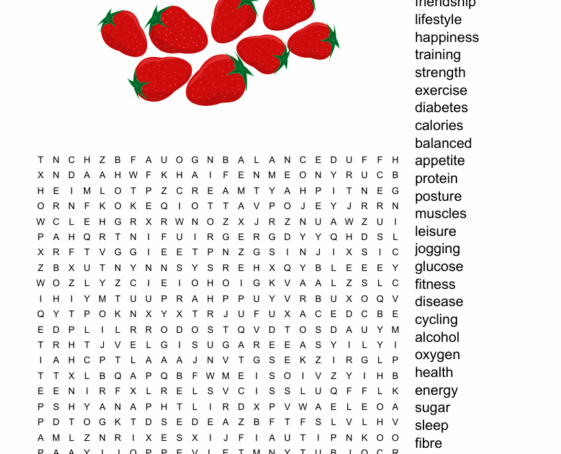 Healthy Living Word Search WordMint