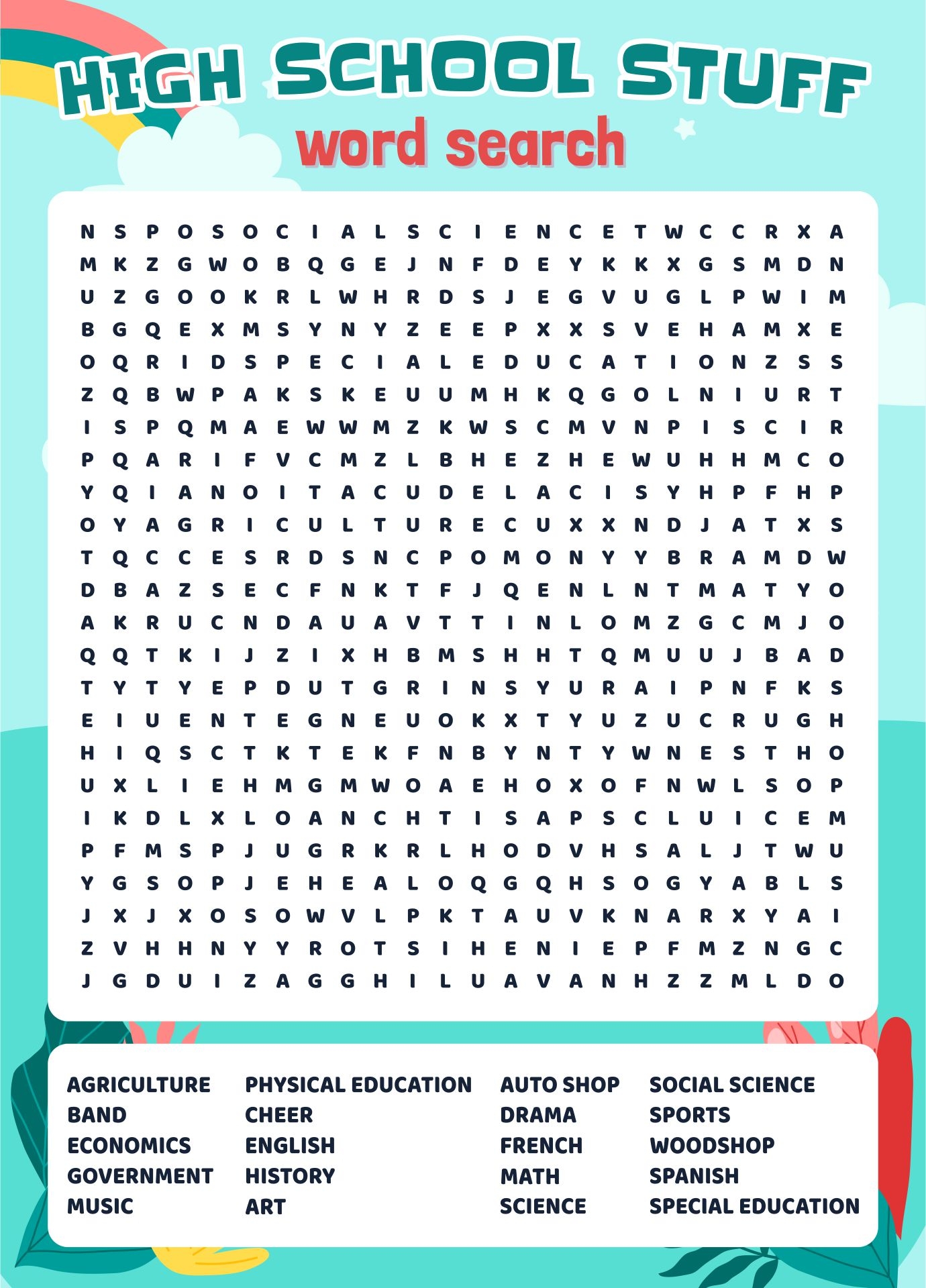 High School Word Searches 10 Free PDF Printables Printablee