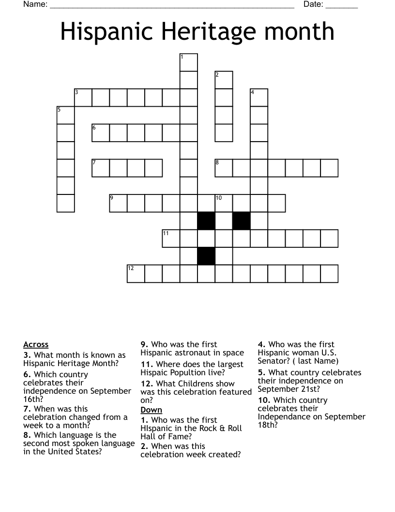 Hispanic Heritage Month Word Search Printable Easy