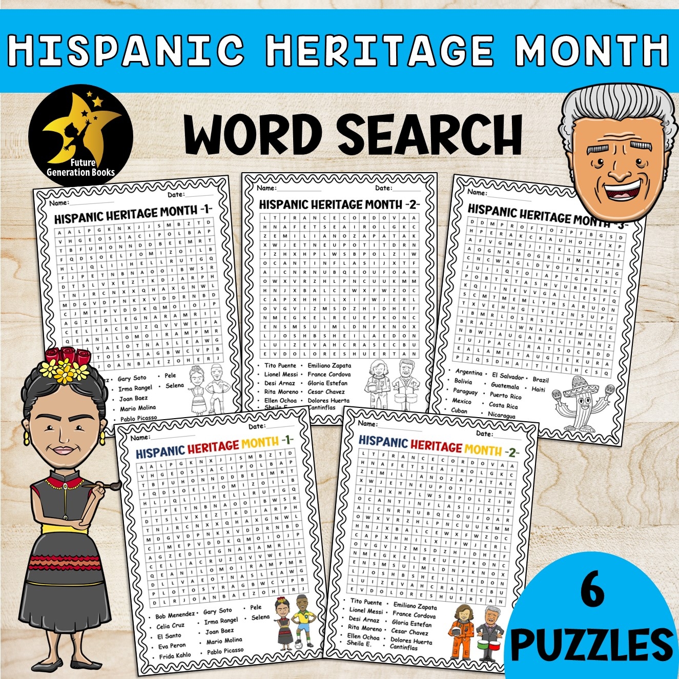 Hispanic Heritage Month Word Search Puzzles Games Latino Leaders Activities Made By Teachers