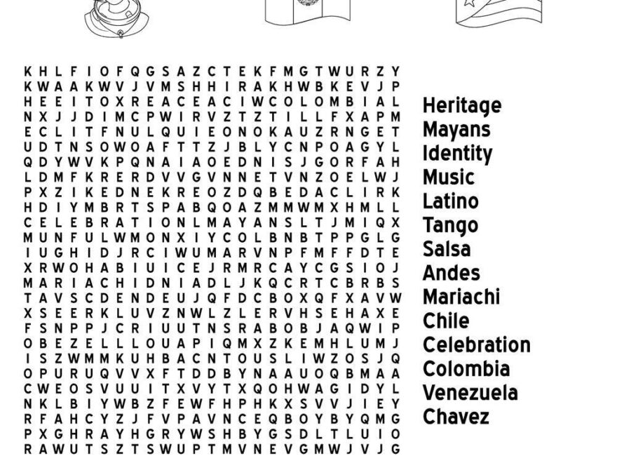 Hispanic Heritage Wordsearch Beeloo Printable Crafts And Activities For Kids