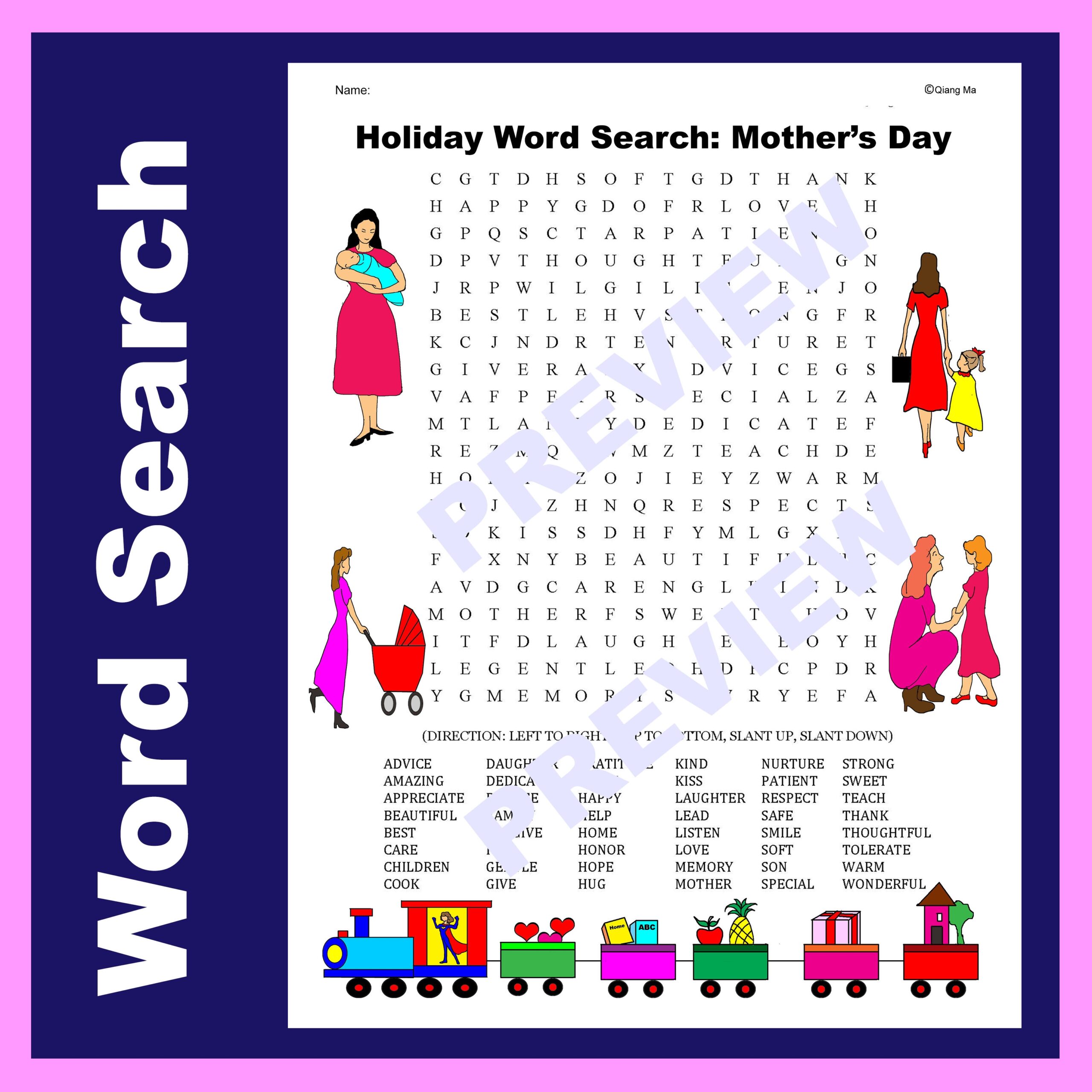 Holiday Word Search Mother s Day Classful