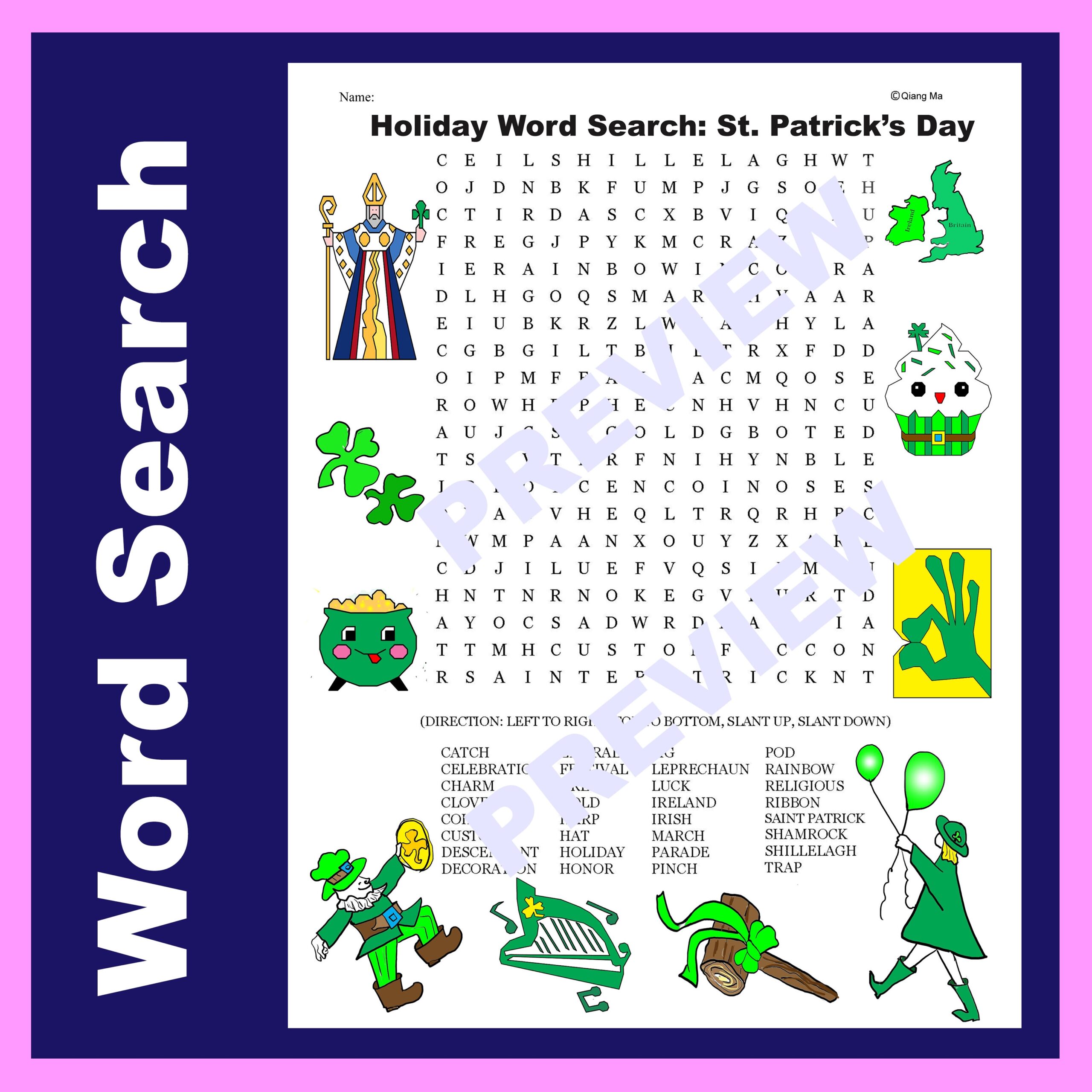 Holiday Word Search Printable