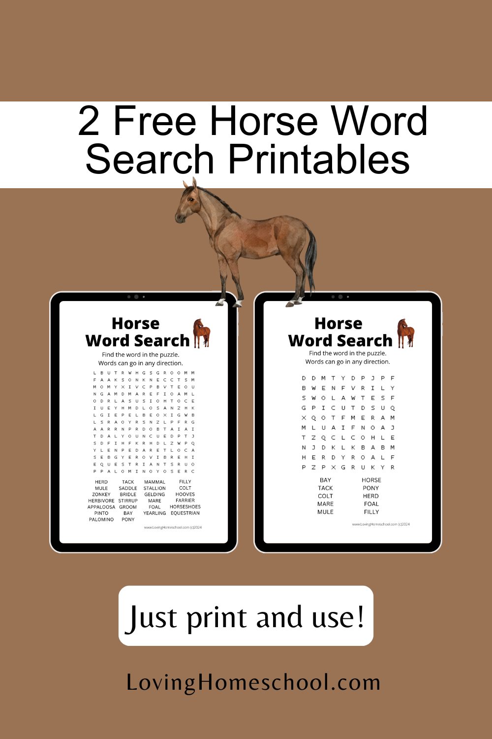Horse Word Search Printables LovingHomeschool Horse Word Search Printables LovingHomeschool