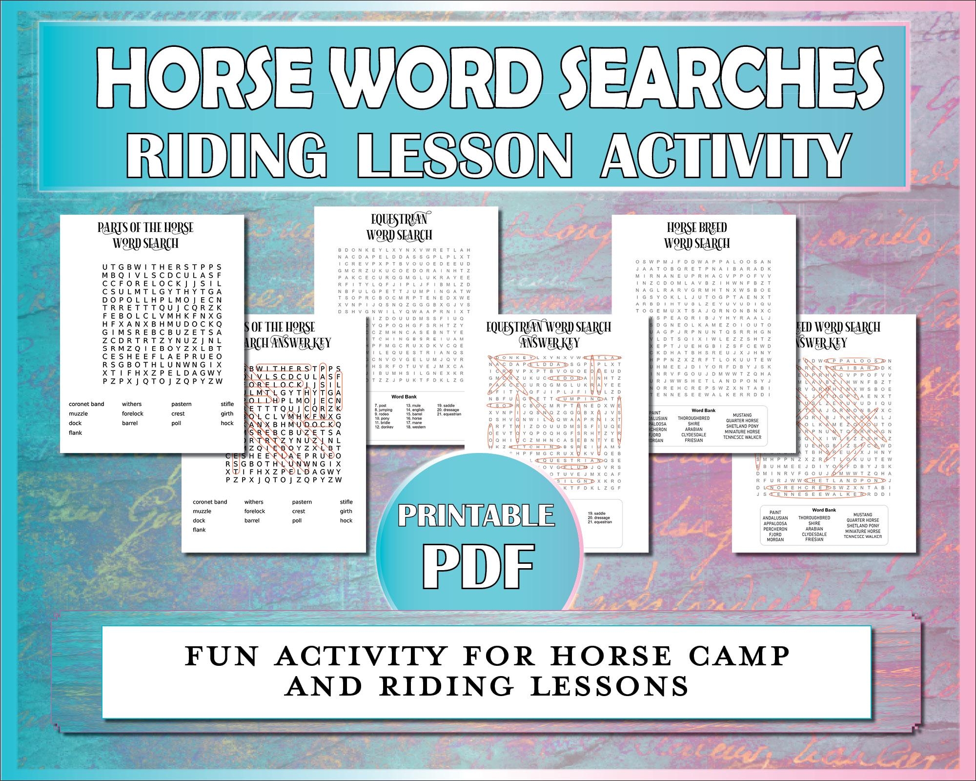 Horse Word Search Worksheets Equestrian Printable Worksheet For Horse Camp Riding Instructors Horseback Lessons Hippology Game Etsy Horse Word Search Worksheets Equestrian Printable Worksheet For Horse Camp Riding Instructors Horseback Lessons Hippology Game Etsy