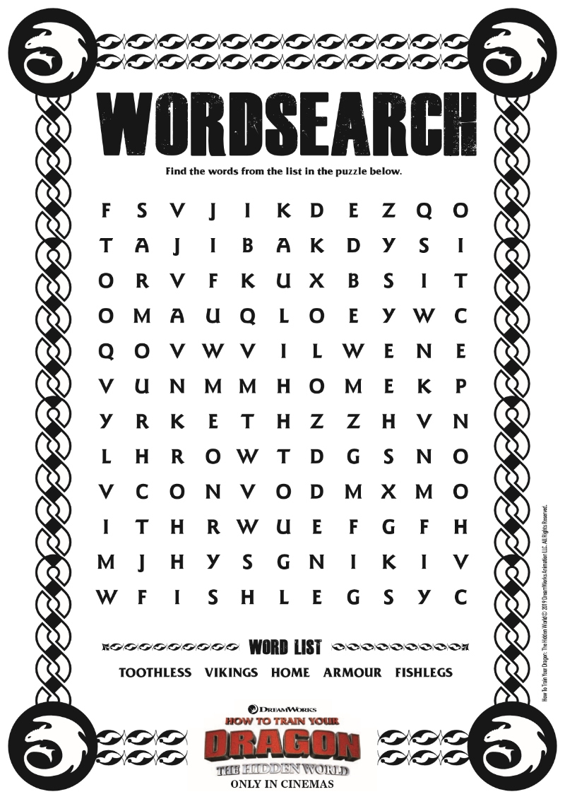 HTTYD Word Search Free Printable From The Movie Mama Likes This