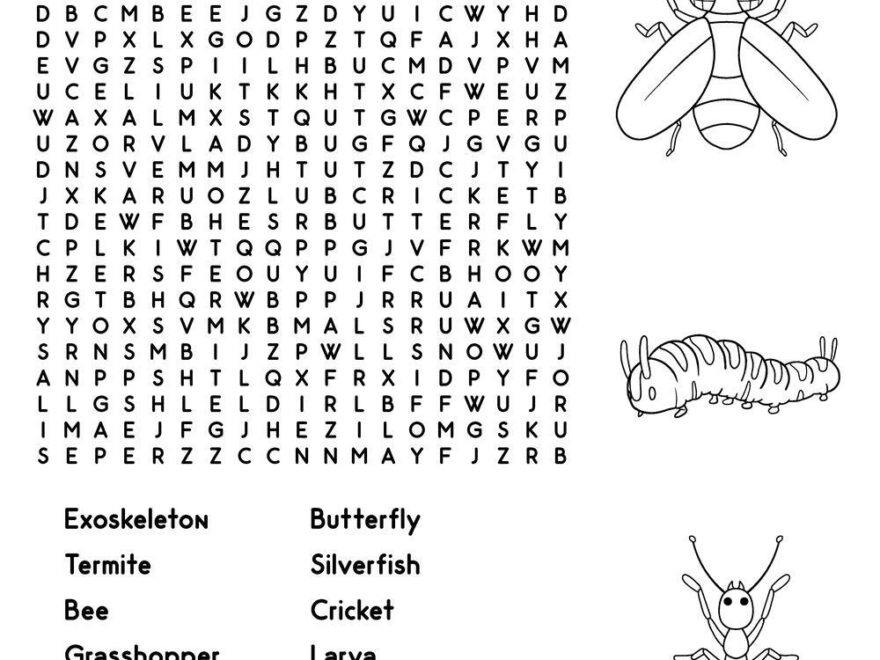 Insect themed Word Searches Beeloo Printable Crafts And Activities For Kids