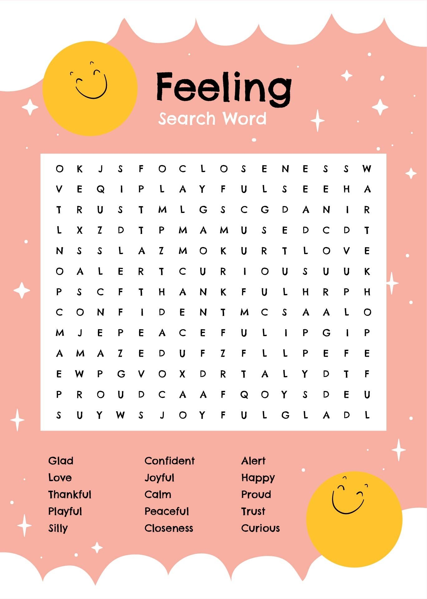 Inspirartional Word Search Printable