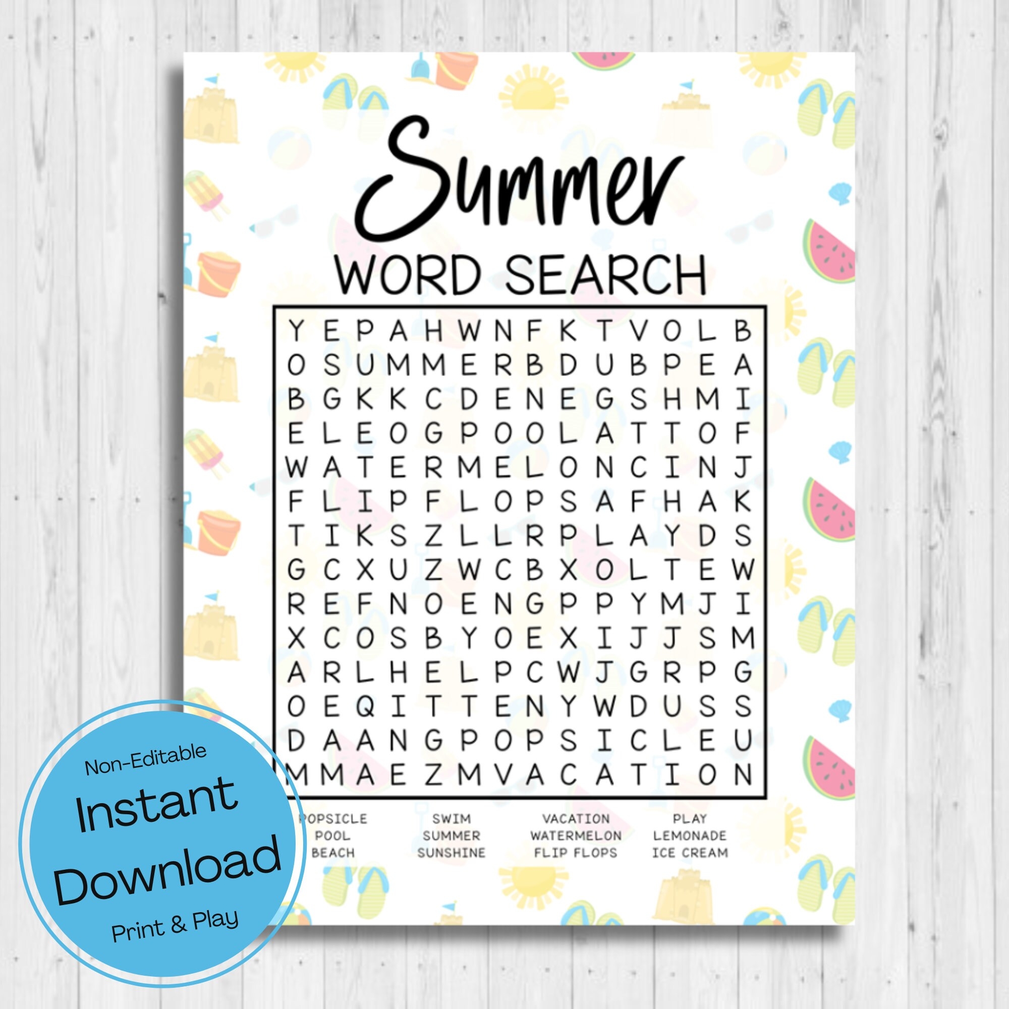 Printable Easy Word Search