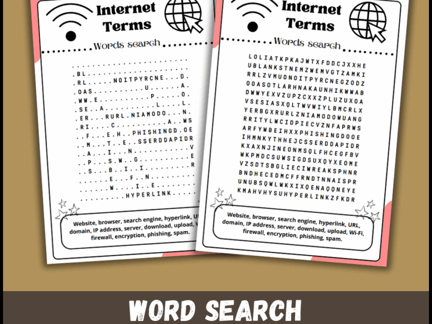 Internet Terms Word Search Puzzle Worksheet Activity Wordsearch Made By Teachers