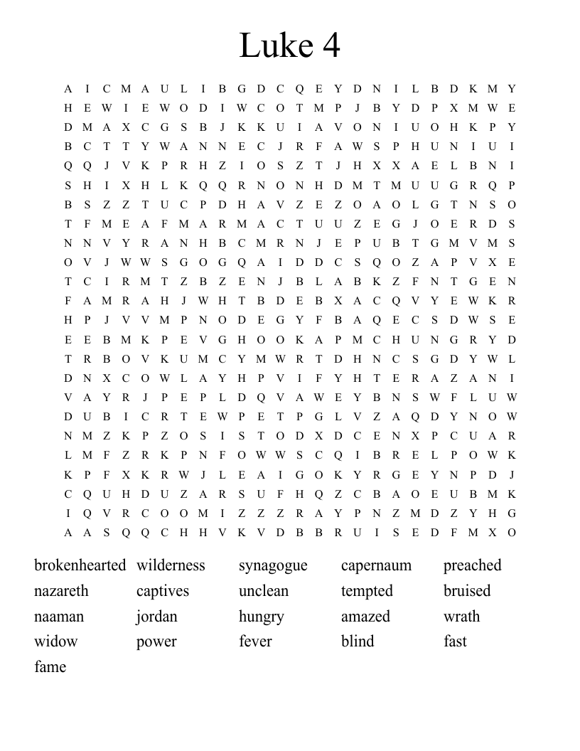 Jairus Daughter Word Search WordMint