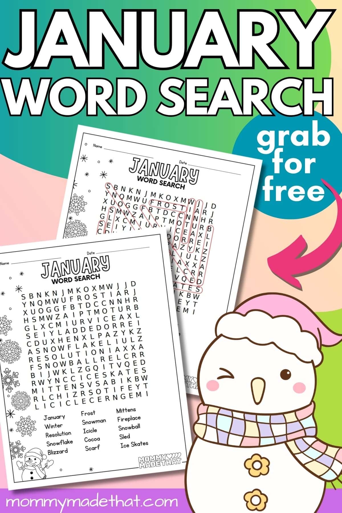 January Word Search Free Printable With Answer Key January Word Search Free Printable With Answer Key