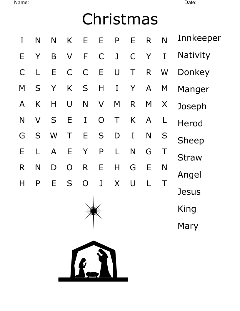 Jesus Is Born Word Search WordMint
