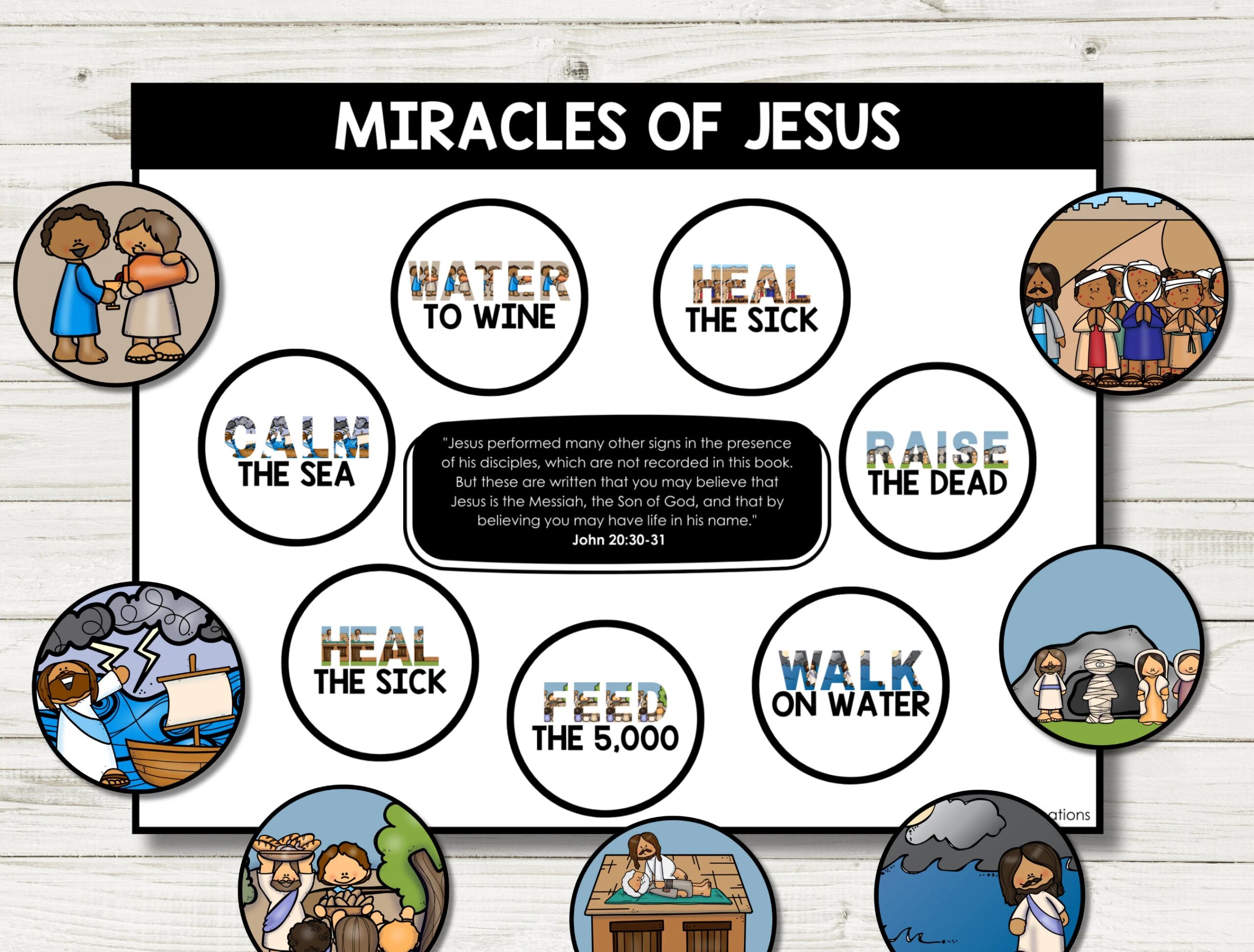 jesus miracles matching activity printable busy book kids bible lesson memory game sunday school miracles of jesus homeschool bible etsy
