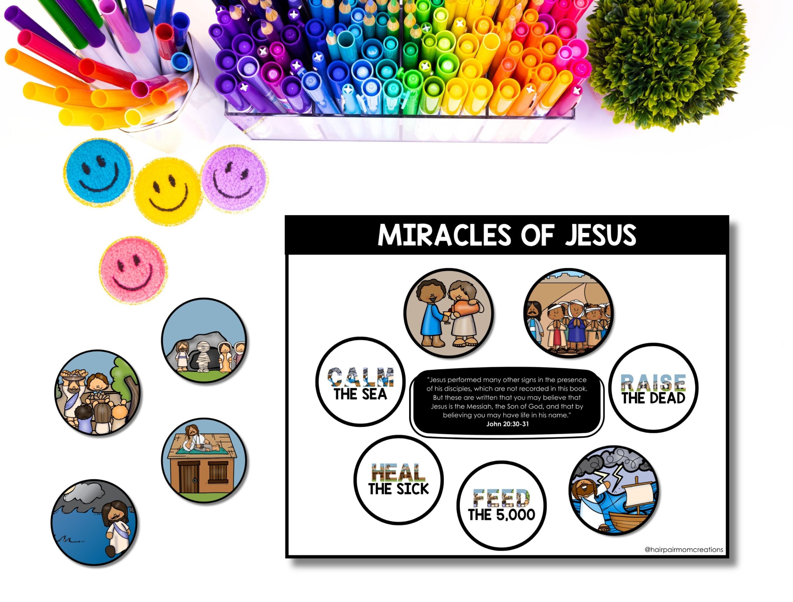 jesus miracles matching activity printable busy book kids bible lesson memory game sunday school miracles of jesus homeschool bible etsy