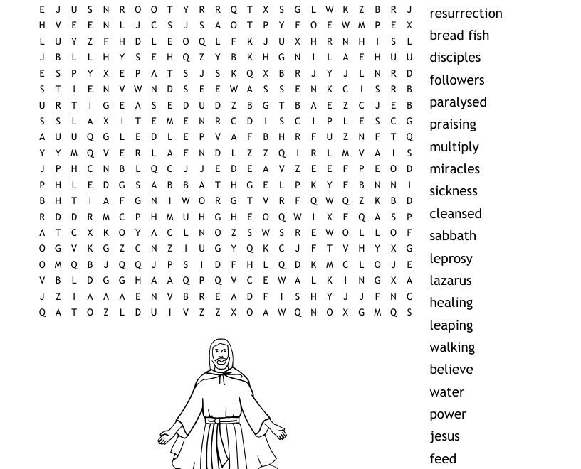 Jesus Miracles Word Search WordMint