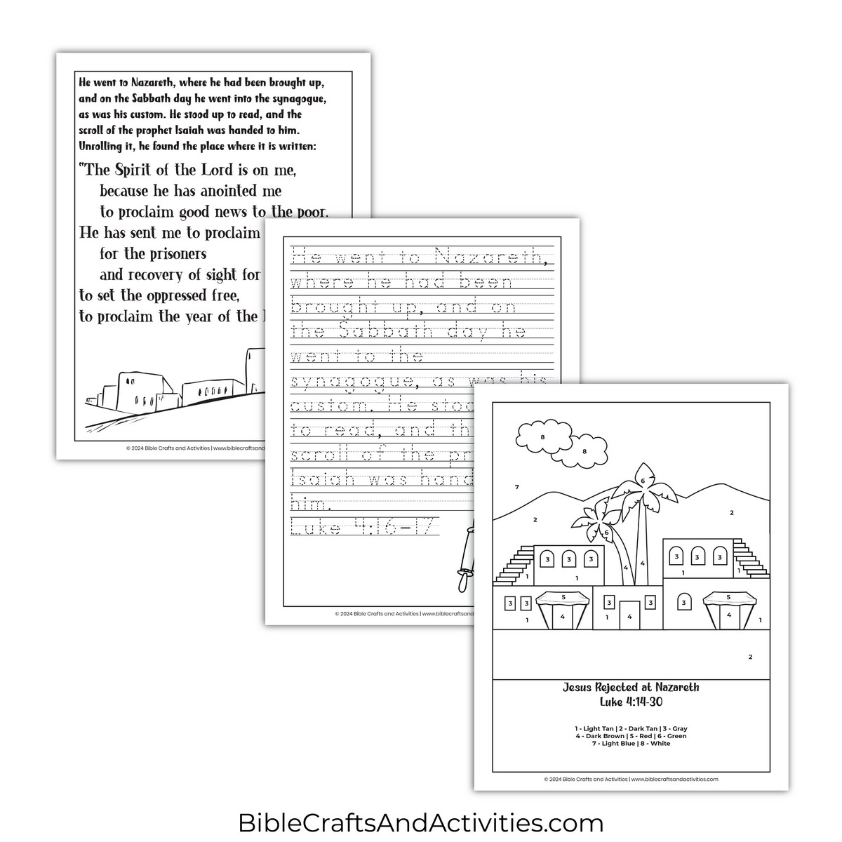 Jesus Rejected At Nazareth Activity Pages Bible Crafts Shop