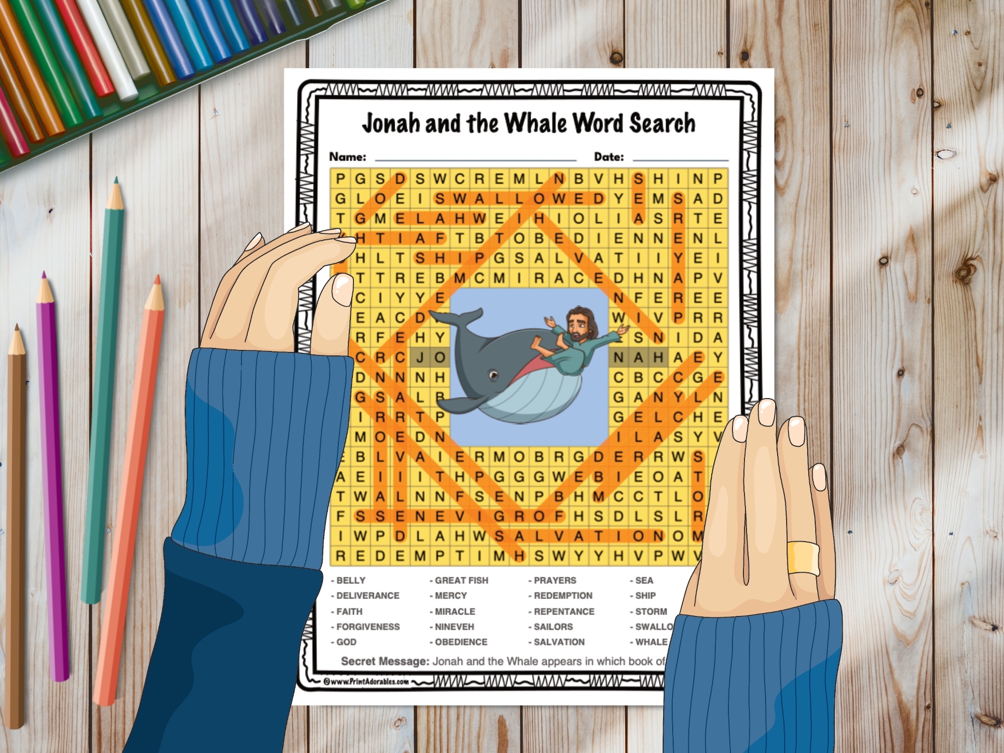 Jonah And The Whale Word Search Bible Puzzle Activity Worksheet Made By Teachers