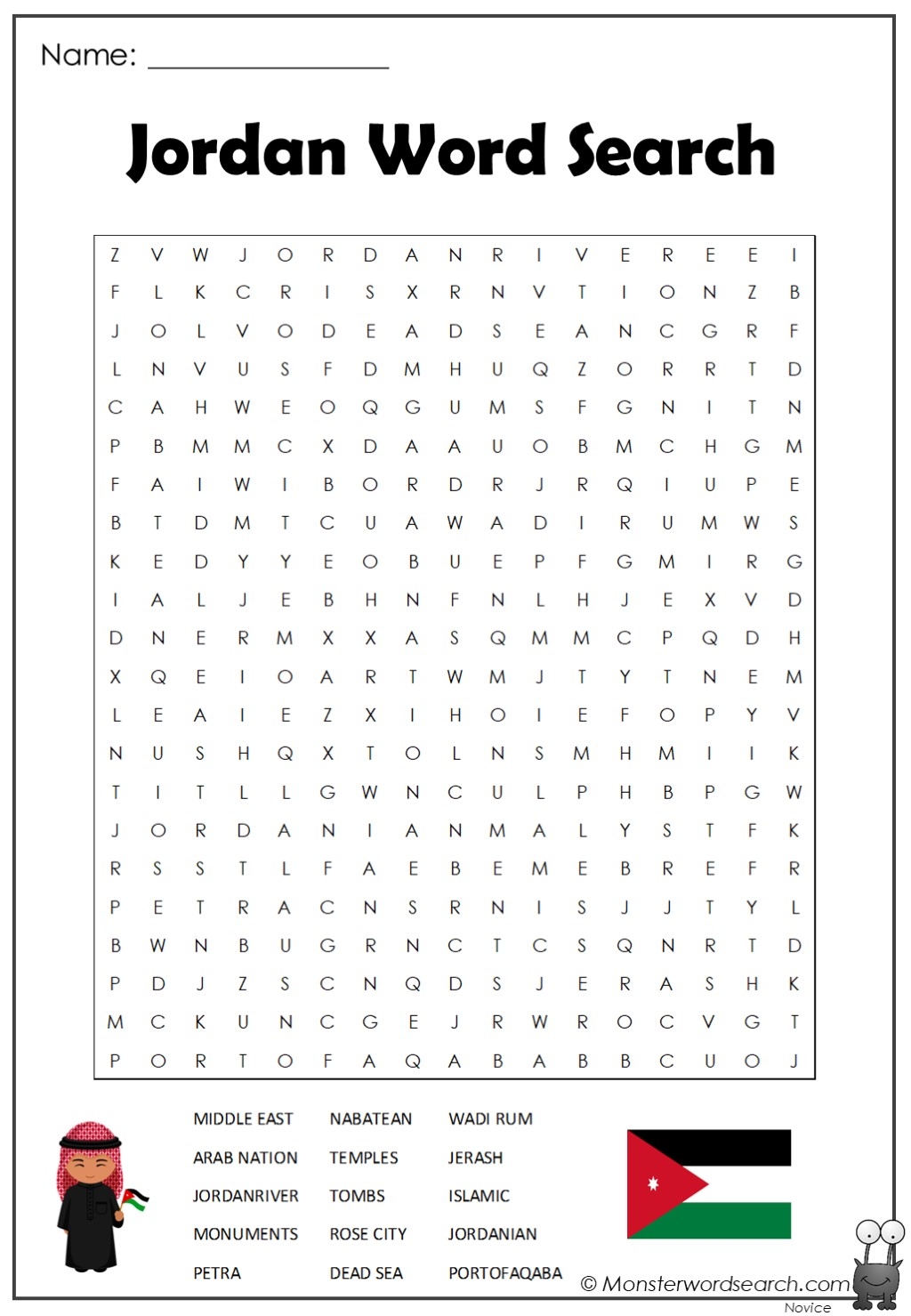 Free Word Search Printable For Middle East Countries