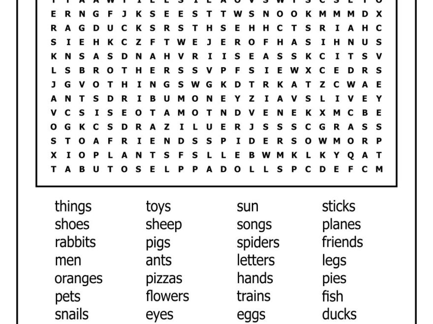 Jumbo Word Search Printable 101 Activity Worksheets Library