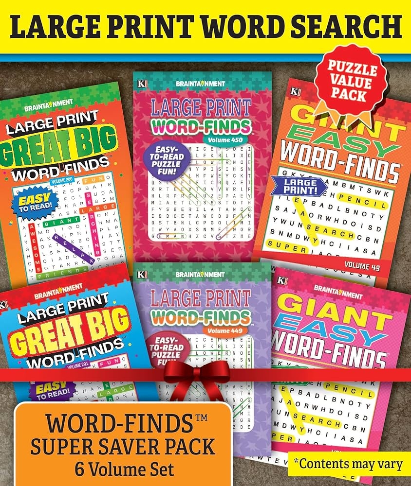 KAPPA Super Saver LARGE PRINT Word Search Puzzle Pack Pack Of 6 Full Size Books Kappa Books Publishers 9781559930062 Amazon Books