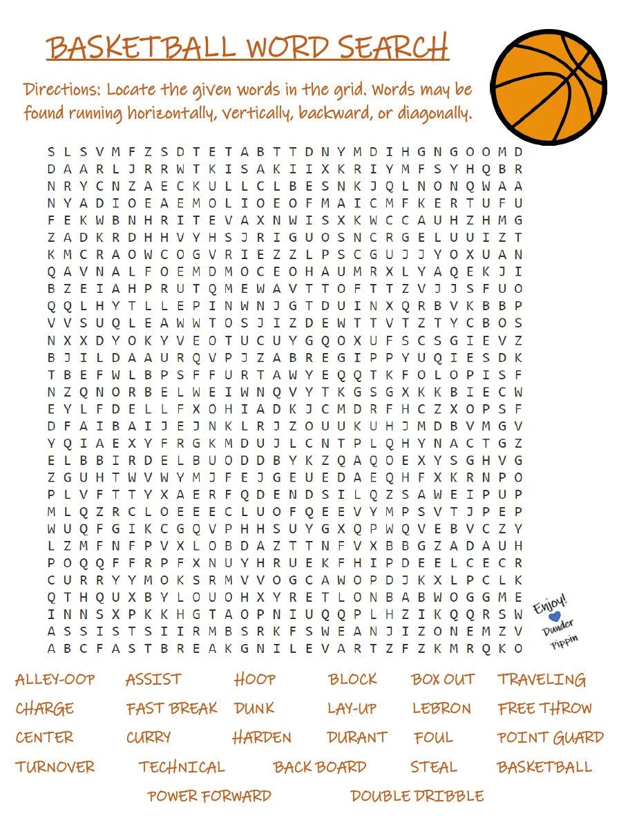 Word Search Printable For Children