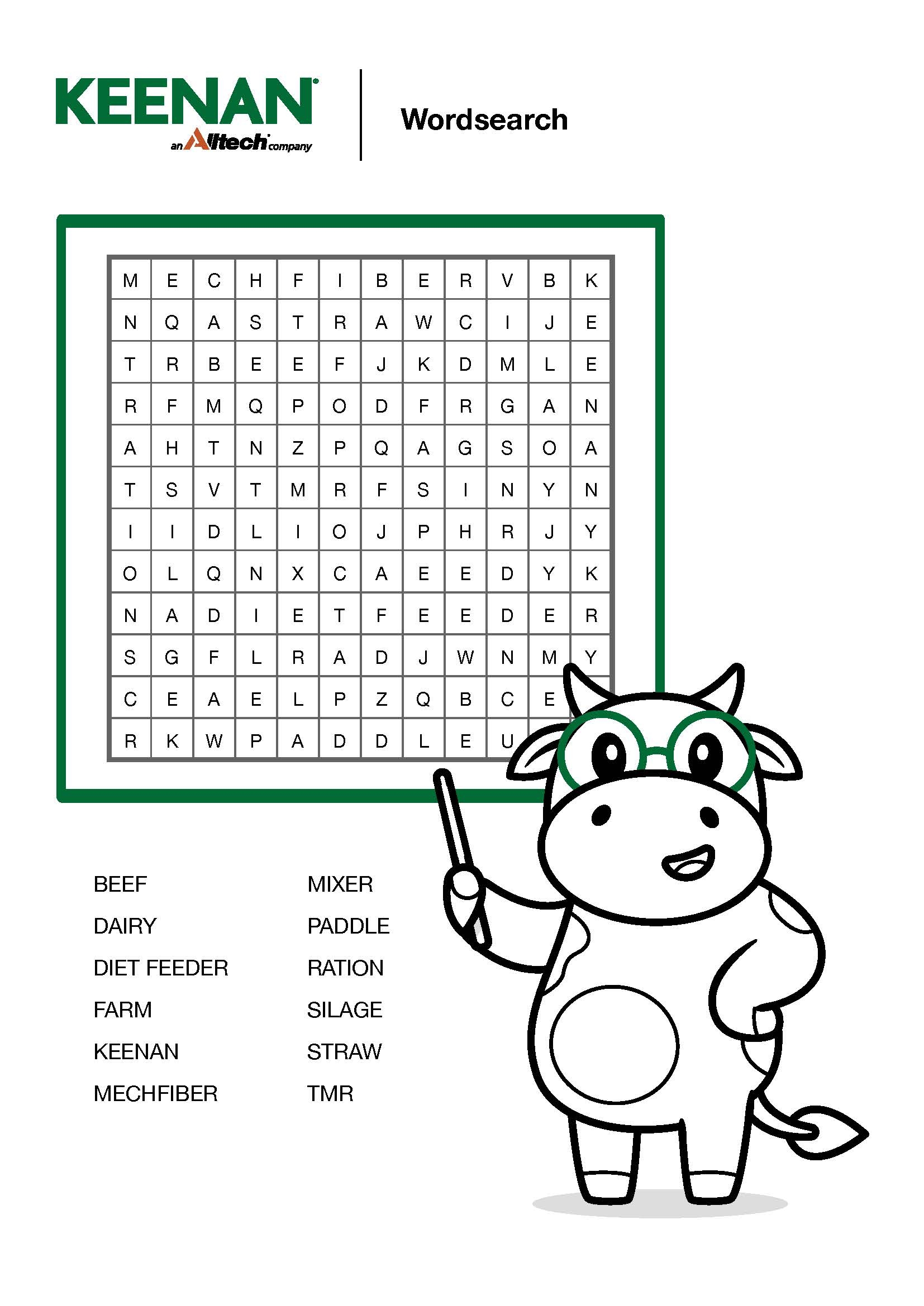 Kidzone Printable Word Search