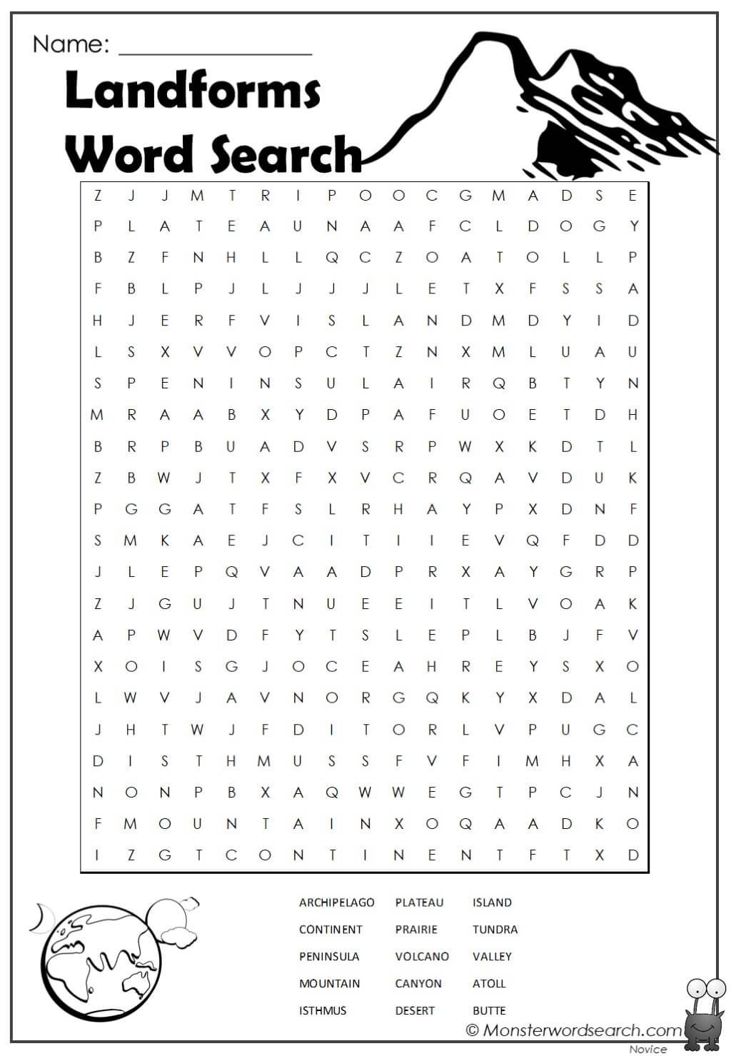 Word Search Printable For 3rd Grade