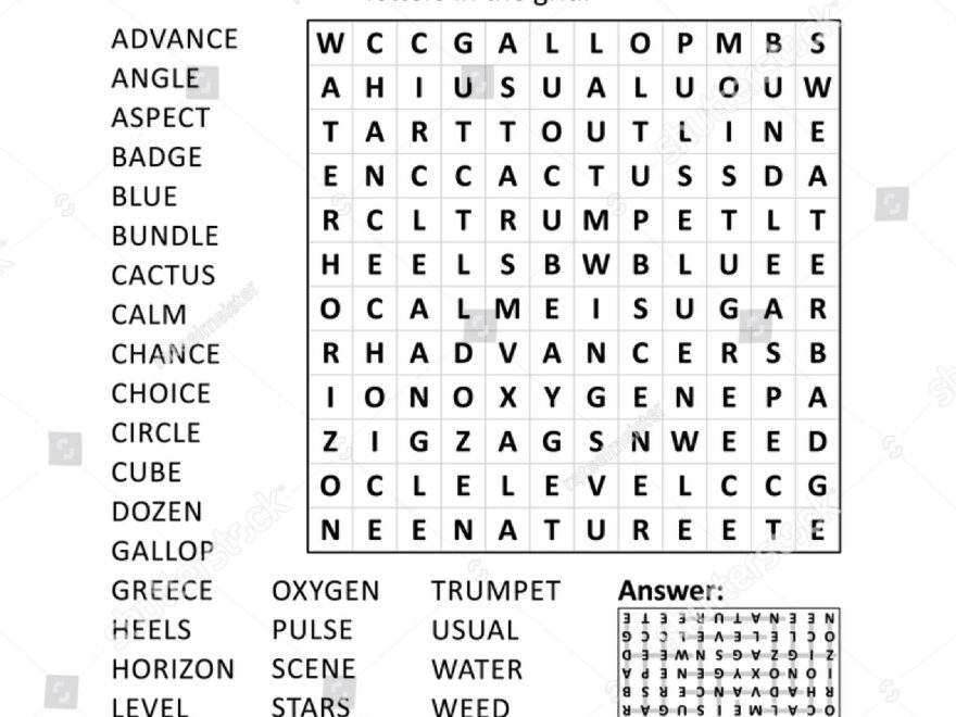 Large Print General Knowledge Word Search Stock Illustration 1738537535 Shutterstock