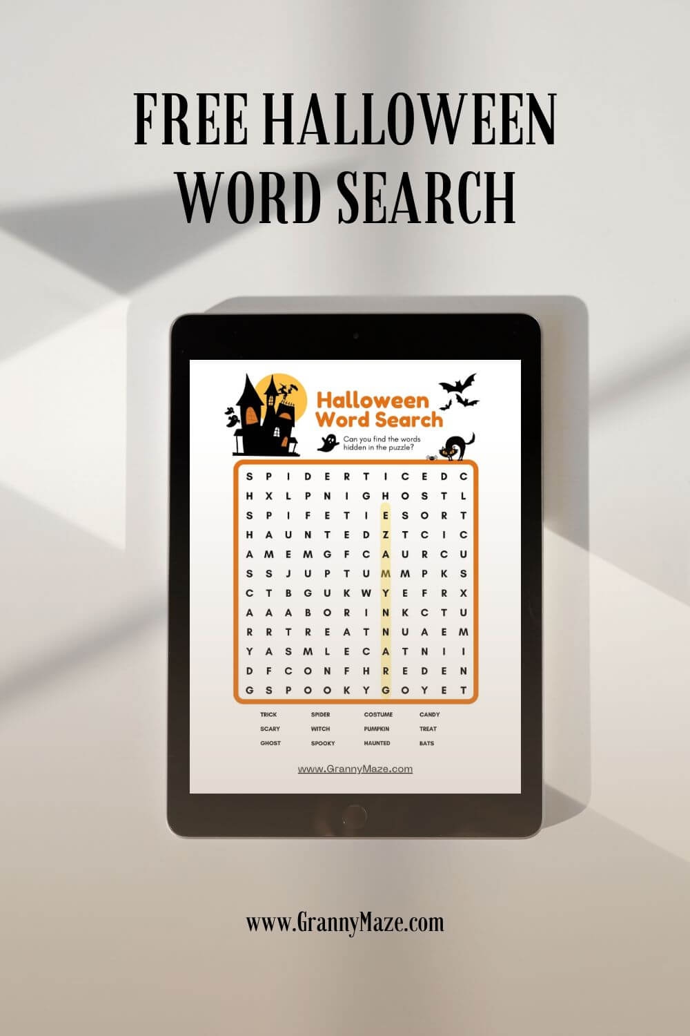 Free Printable Halloween Word Search For Adults