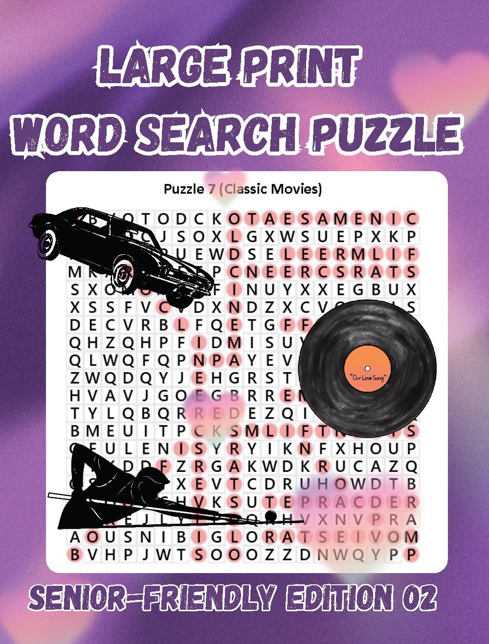 Large Print Nostalgic Word Search Puzzle Book For Seniors ver 02 Easy to read Brain Games Ideal Gift For Elderly Loved Ones Etsy