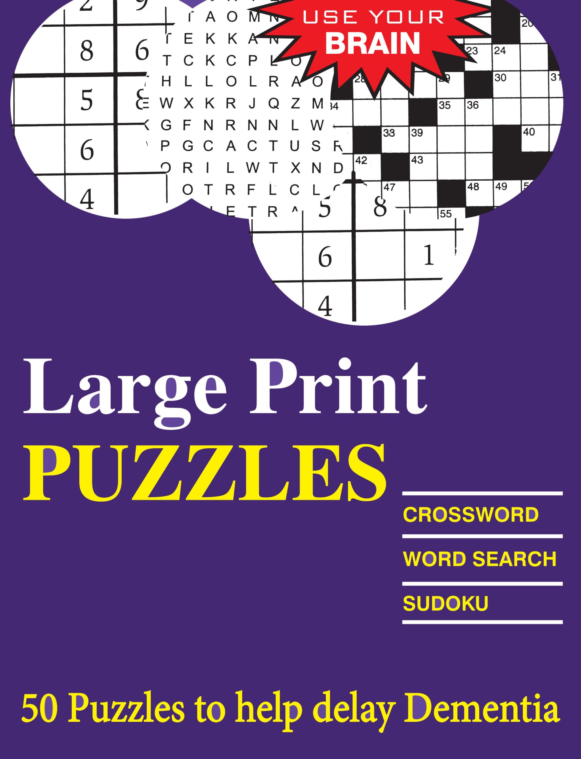 large print puzzle book dementia crossword word search and more