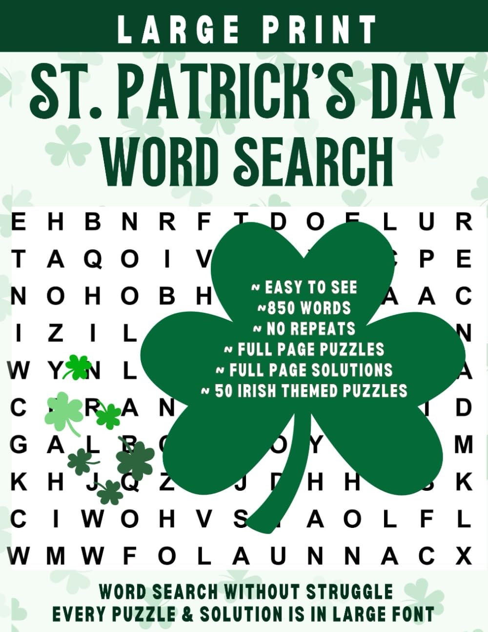 LARGE PRINT Saint Patrick s Day Word Search 50 Puzzles Celebrating St Patrick All Things Irish For Adults Seniors Teens Tweens Castles Challenging Word Finds 17