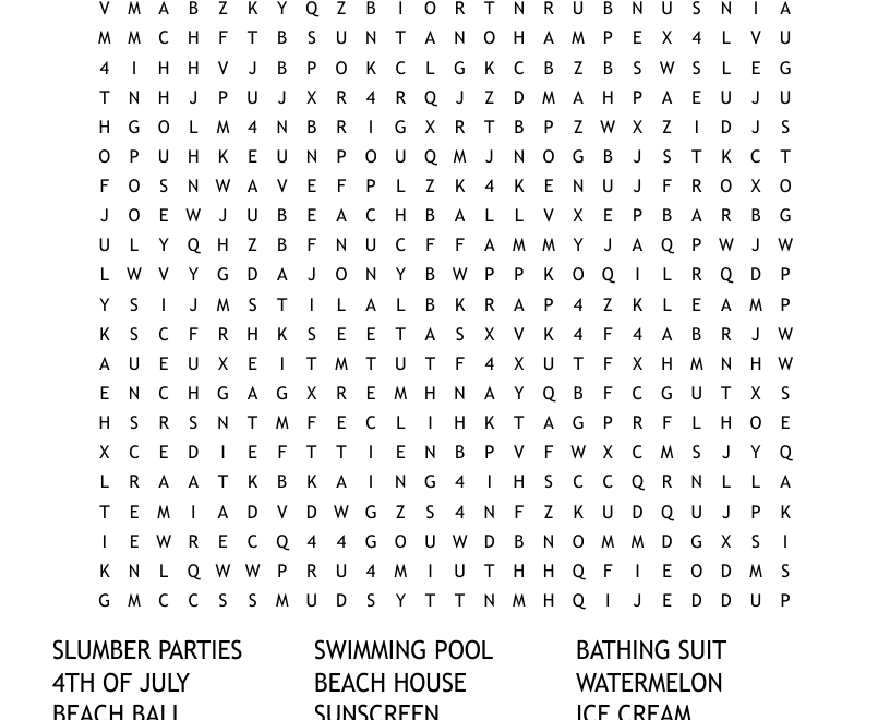 LAST DAY OF SCHOOL Word Search WordMint