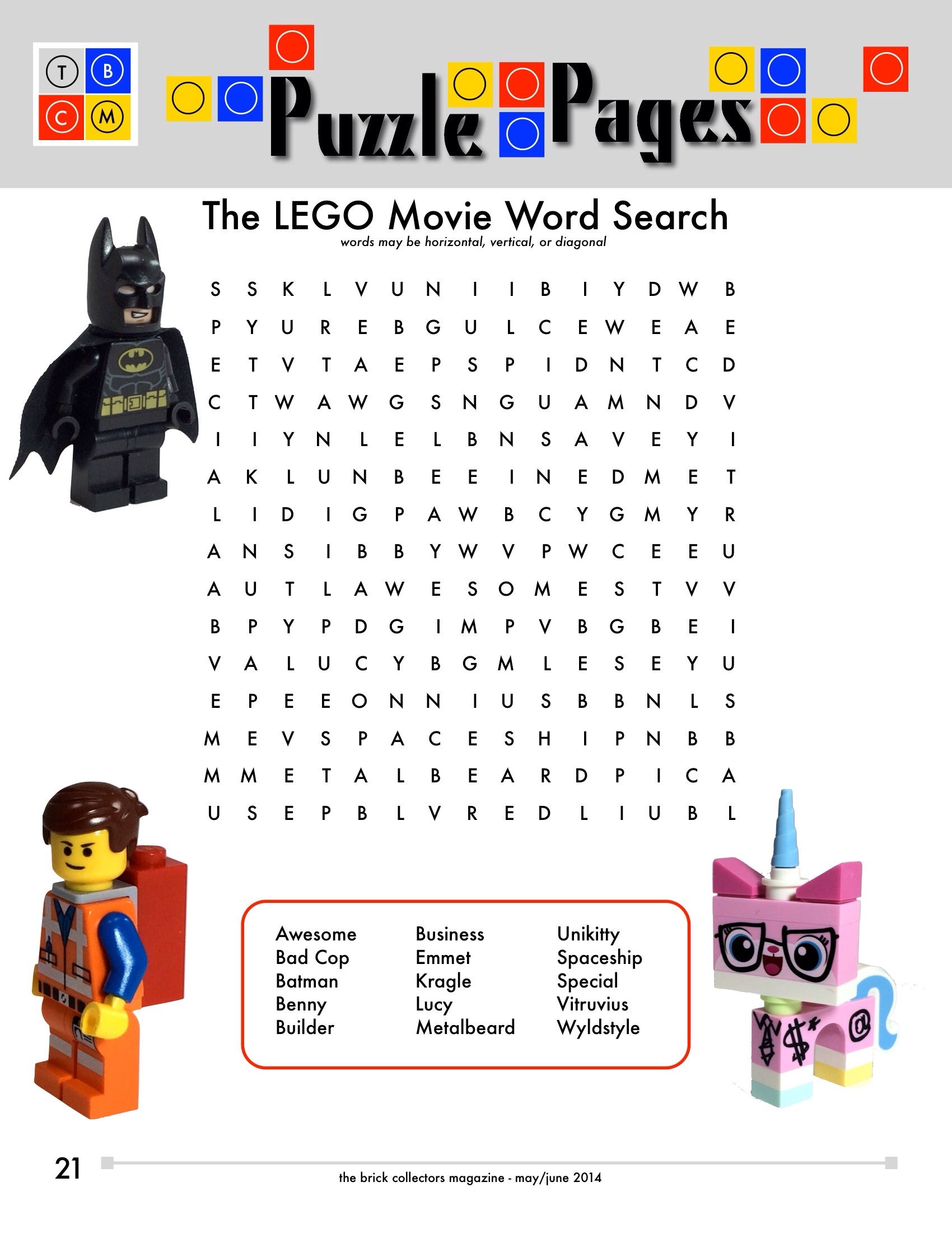 Lego Word Search Printable