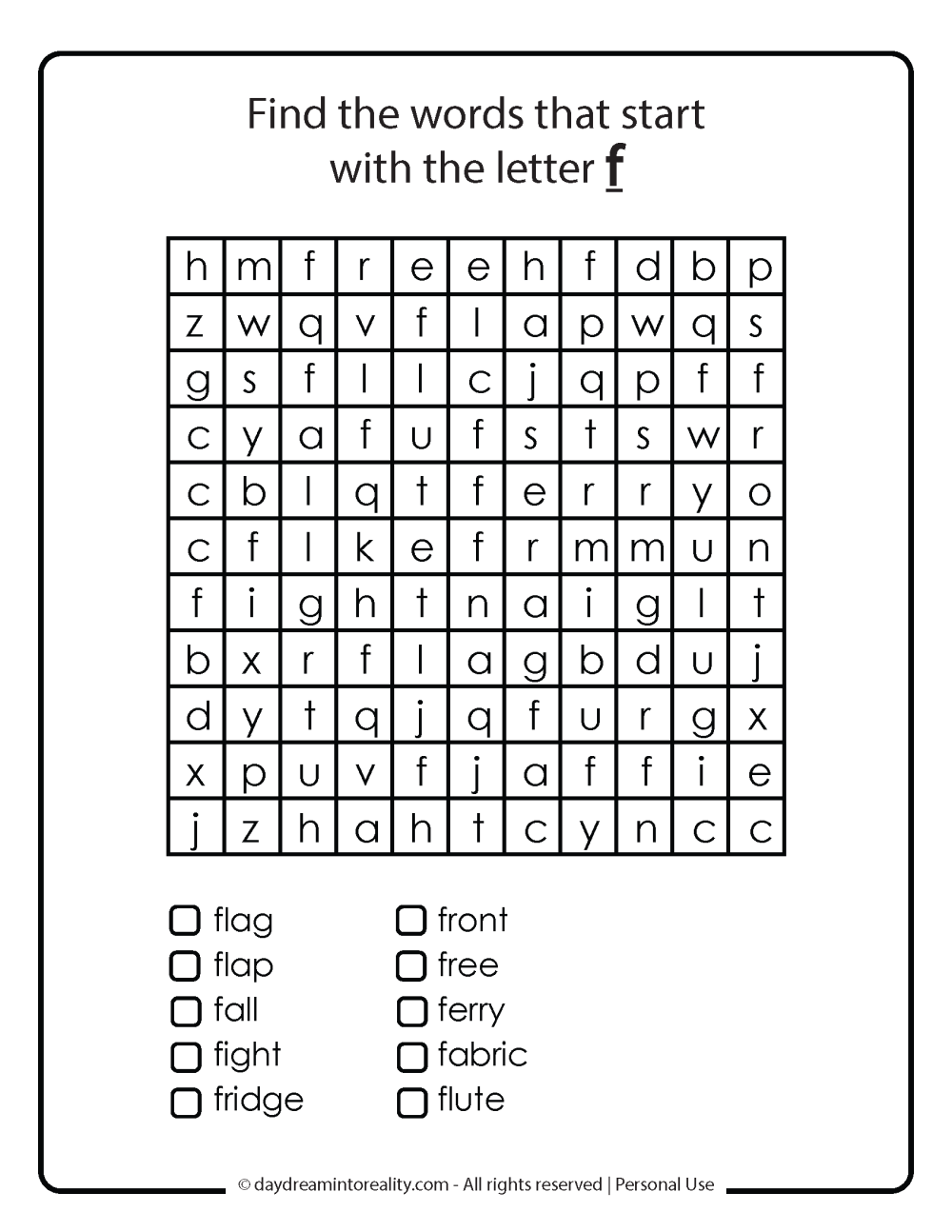 Letter F Worksheets 55 Free PDF Printables Daydream Into Reality