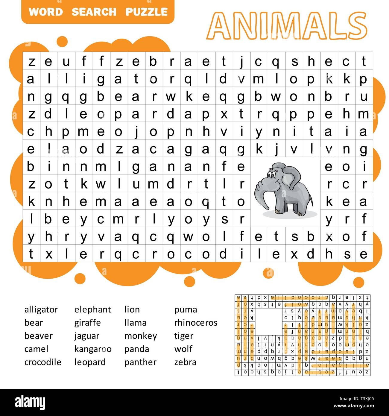 Printable Wolf Den Word Search