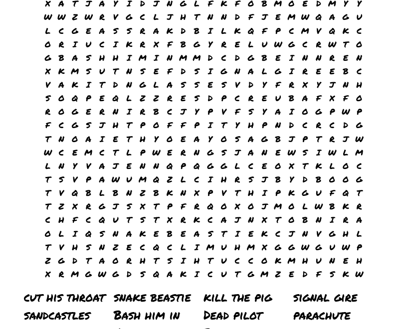 Lord Of The Flies Word Search WordMint
